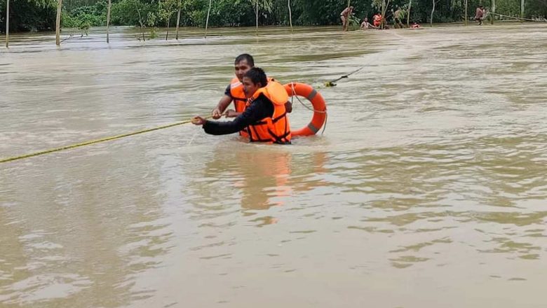 बाढीले बगाउँदा रुखमा अड्किएका दुई युवकको सात घण्टापछि उद्धार