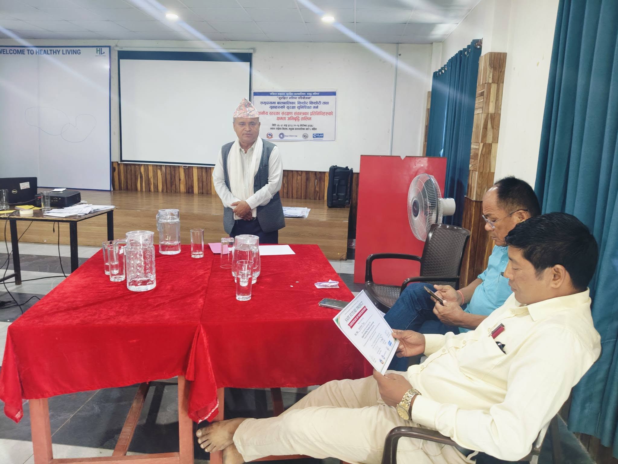 मधुवनमा समुदायमा आधारित बालसंरक्षण संयन्त्र सुदृढीकरणकालागि तीन दिने प्रशिक्षण